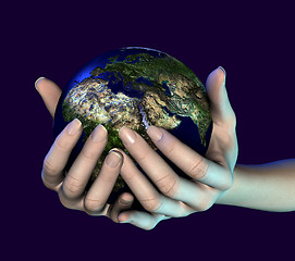 Image showing Holding the world