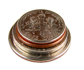 Image showing American coins cone