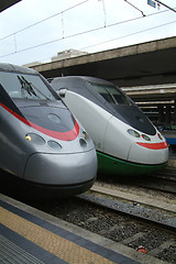 Image showing Two Italian express trains