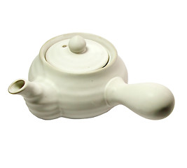 Image showing White teapot over white background