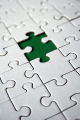 Image showing Green jigsaw piece