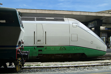 Image showing Two generations of trains