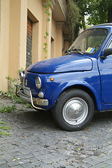 Image showing Blue Italian compact car parked