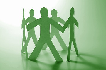 Image showing teamwork of paper man