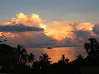 Image showing Sunset on Manta Ray Resort, Fiji