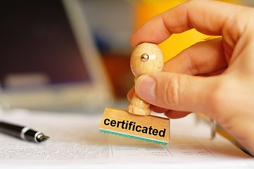 Image showing certificated