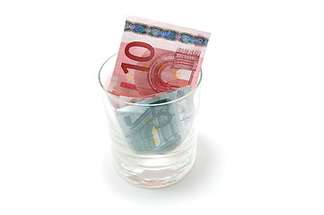 Image showing Money in glass