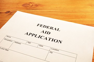 Image showing federal aid application 