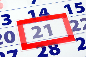 Image showing 21 calendar day