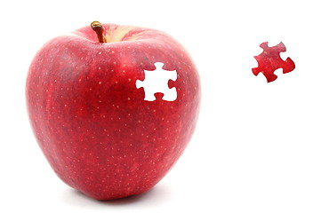 Image showing apple and puzzle