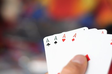 Image showing four aces and copyspace