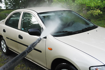 Image showing car wash with pressure outdoor