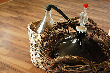 Image showing bottles of homemade wine 