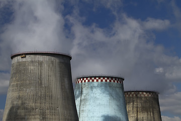 Image showing thermoelectric plant against the blue sky