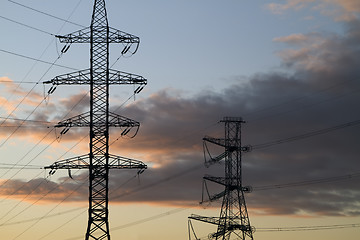 Image showing high voltage power pylons.