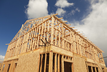 Image showing Abstract of Home Framing Construction Site