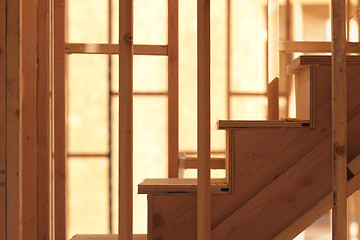 Image showing Abstract of Stairs in Home Construction Site