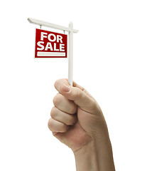 Image showing For Sale Real Estate Sign In Fist On White