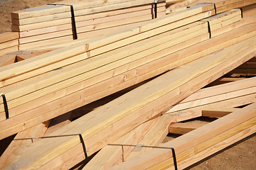 Image showing Abstract of Construction Wood Stack