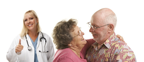 Image showing Senior Couple with Medical Doctor or Nurse Behind