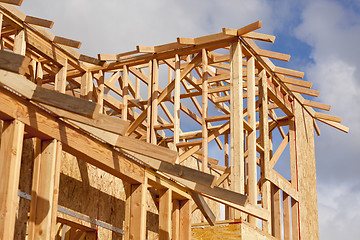 Image showing Abstract of Home Framing Construction Site