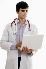 Image showing Male Doctor with Laptop Computer