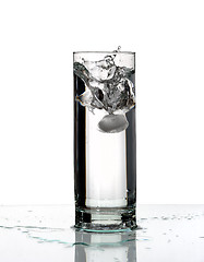 Image showing Glass with a cold water, isolated.