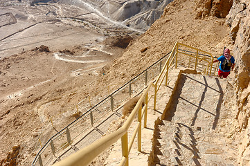 Image showing Fortress Masada in Israel, Snake trail