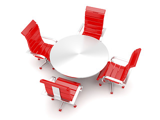 Image showing Armchairs and round table