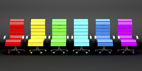 Image showing Colorful armchairs