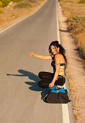 Image showing Sexy hitchhiker