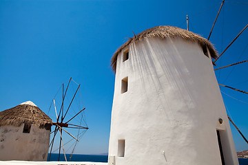 Image showing Windmills in Mykonos, Greece