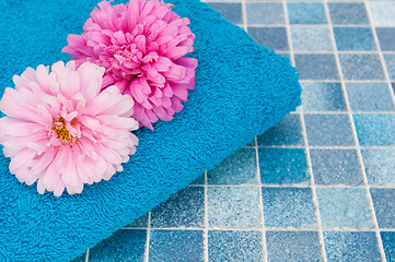 Image showing Flowers in Bathroom