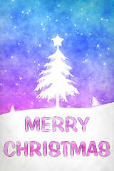Image showing blue pink christmas