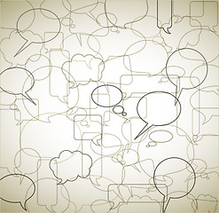 Image showing Vector vintage background made from speech bubbles
