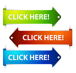 Image showing Set of vector long horizontal colorful arrows - click here!