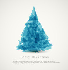 Image showing Vector blue modern abstract christmas tree