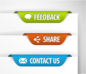 Image showing Vector Feedback, Share and Contact Labels