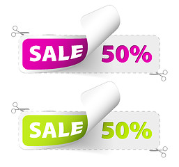 Image showing Purple and green sale coupons