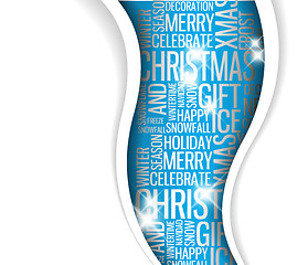 Image showing Vector Abstract Christmas card - season words 