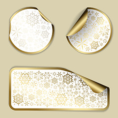 Image showing Golden Christmas vector labels