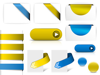 Image showing Blue and yellow vector elements for web pages