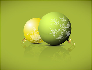 Image showing Christmas spheres with snowflakes ornaments