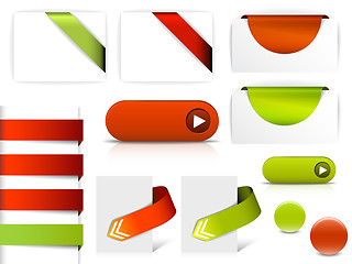 Image showing Red and green vector elements for web pages