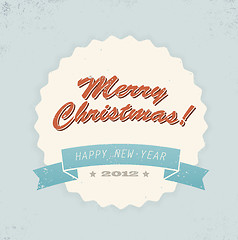 Image showing Simple vintage retro vector Christmas card