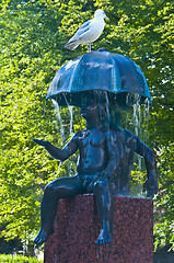 Image showing Boys with umbrella