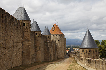 Image showing Walls in Carcassonne fortified town