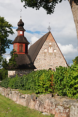 Image showing typical finnish church in the summer