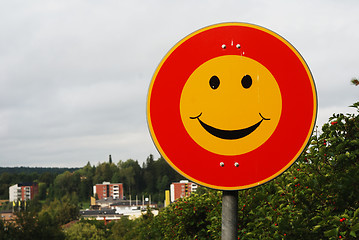 Image showing smiley traffic sign