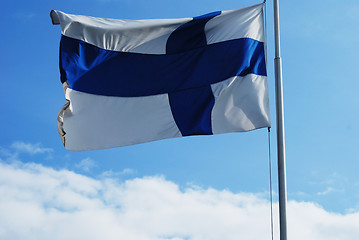Image showing fluttering national flag of Finland 